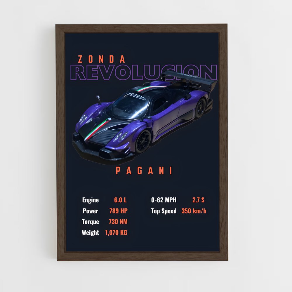 Poster Révolution Zonda – affiche Pagani (vue 5)